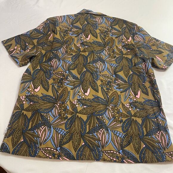 Poler Brown Paisley Short Sleeve Button Up Shirt Size XL - Picture 4 of 5